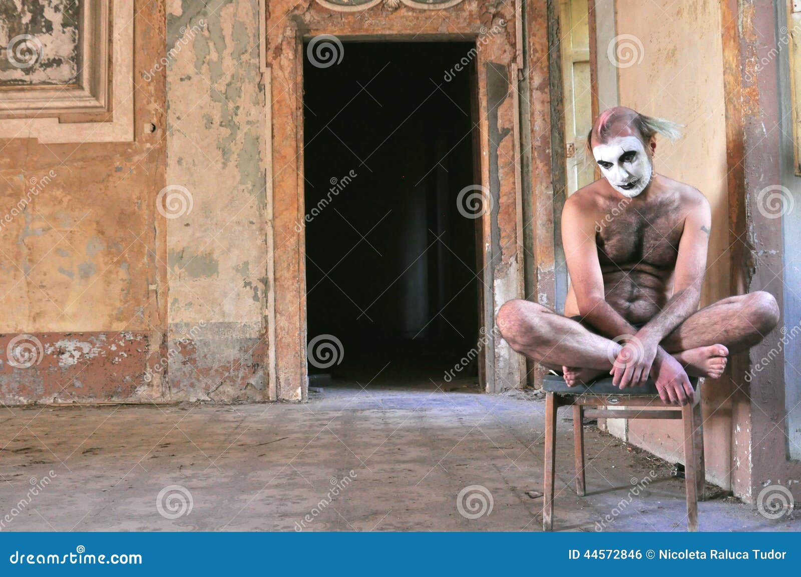 Alone Crazy Man Naked in an Abandoned House in Italy Stock Photo - Image of  background, gesture: 44572846