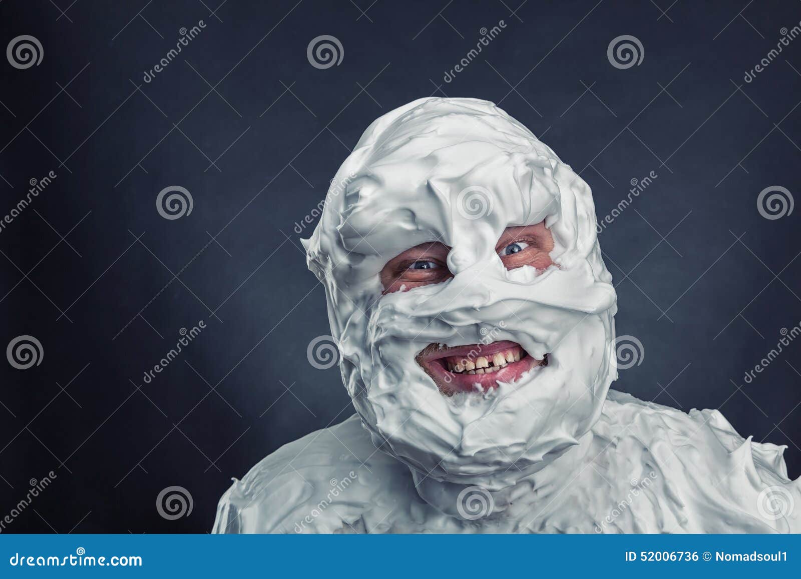 Crazy Man with Shaving Foam on His Face Stock Photo Image of fear
