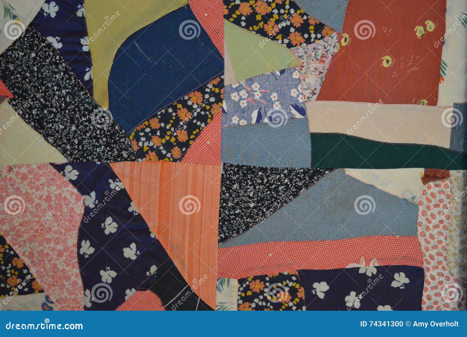 Crazy quilt stock photo. Image of antique, grandmother 74341300