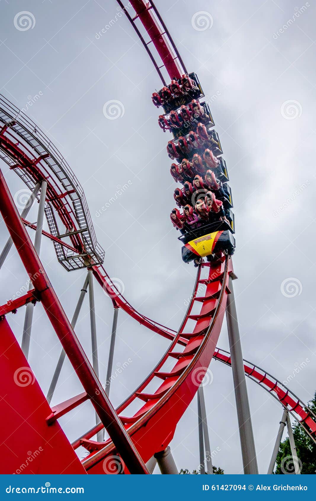 Crazy Rollercoaster Rides at Amusement Park Editorial Stock Image