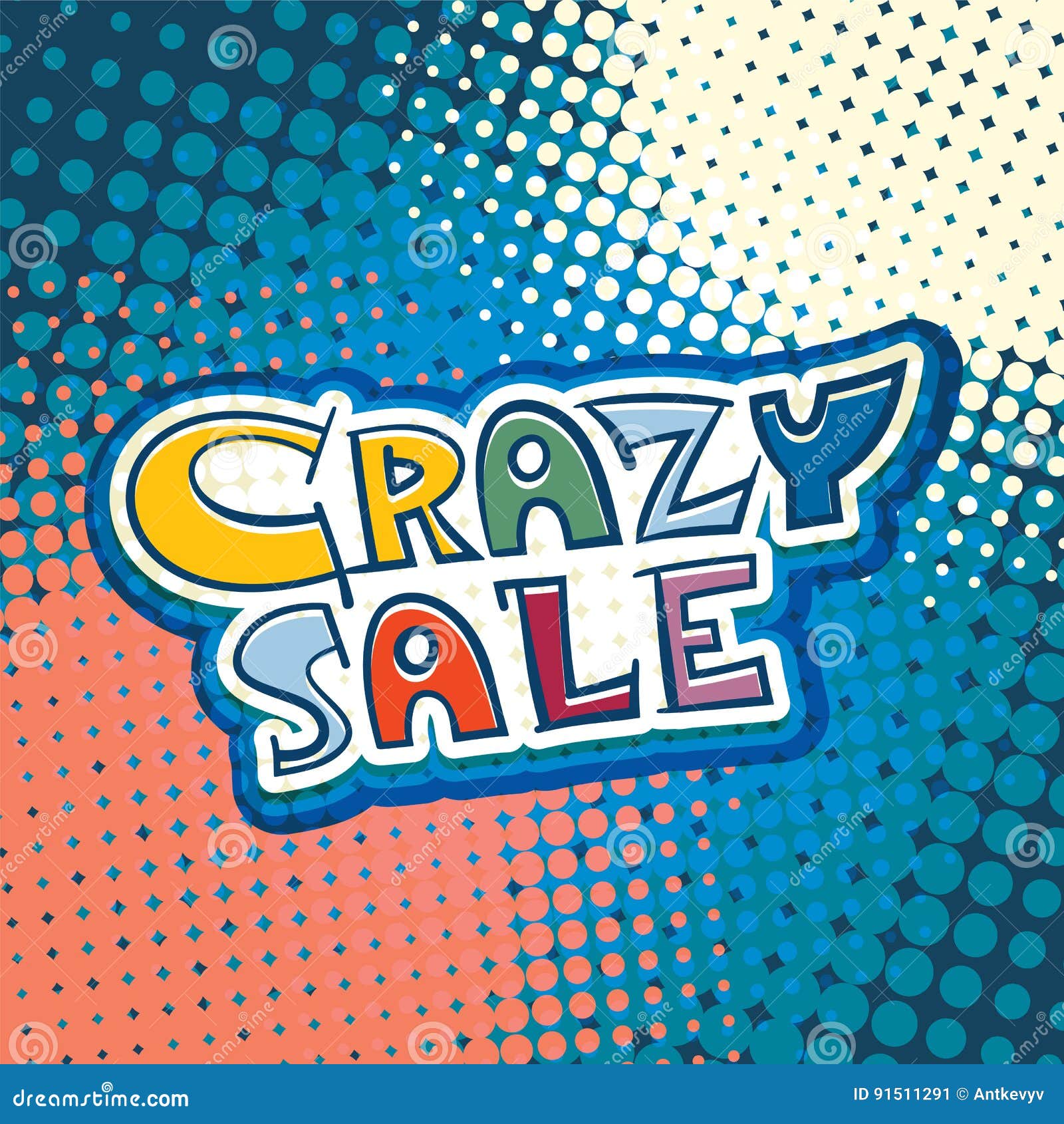 Crazy Sale Marketing Banner Vector Stock Vector Illustration of
