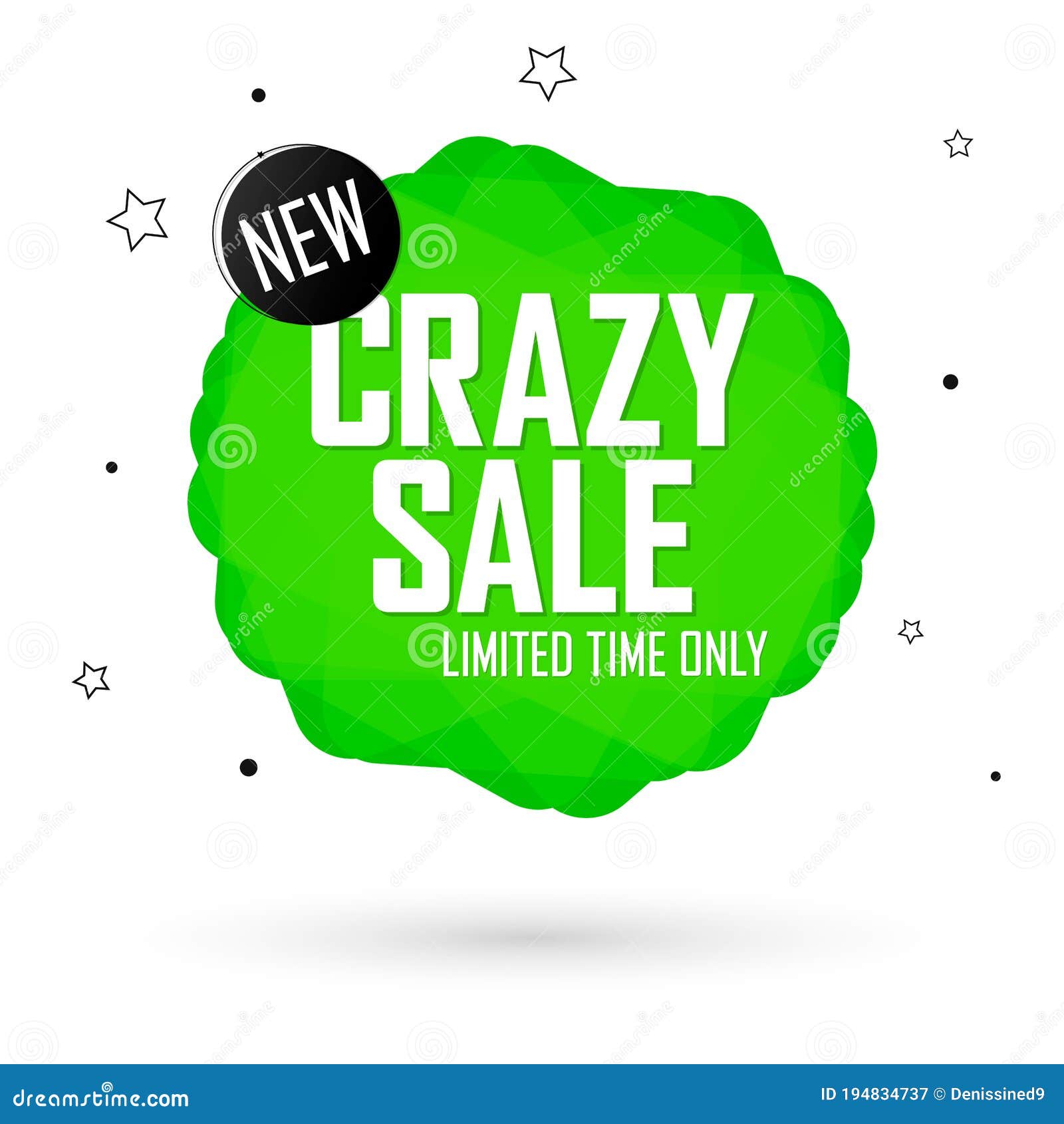 Crazy Sale Tag, Bubble Banner Design Template, Vector Illustration