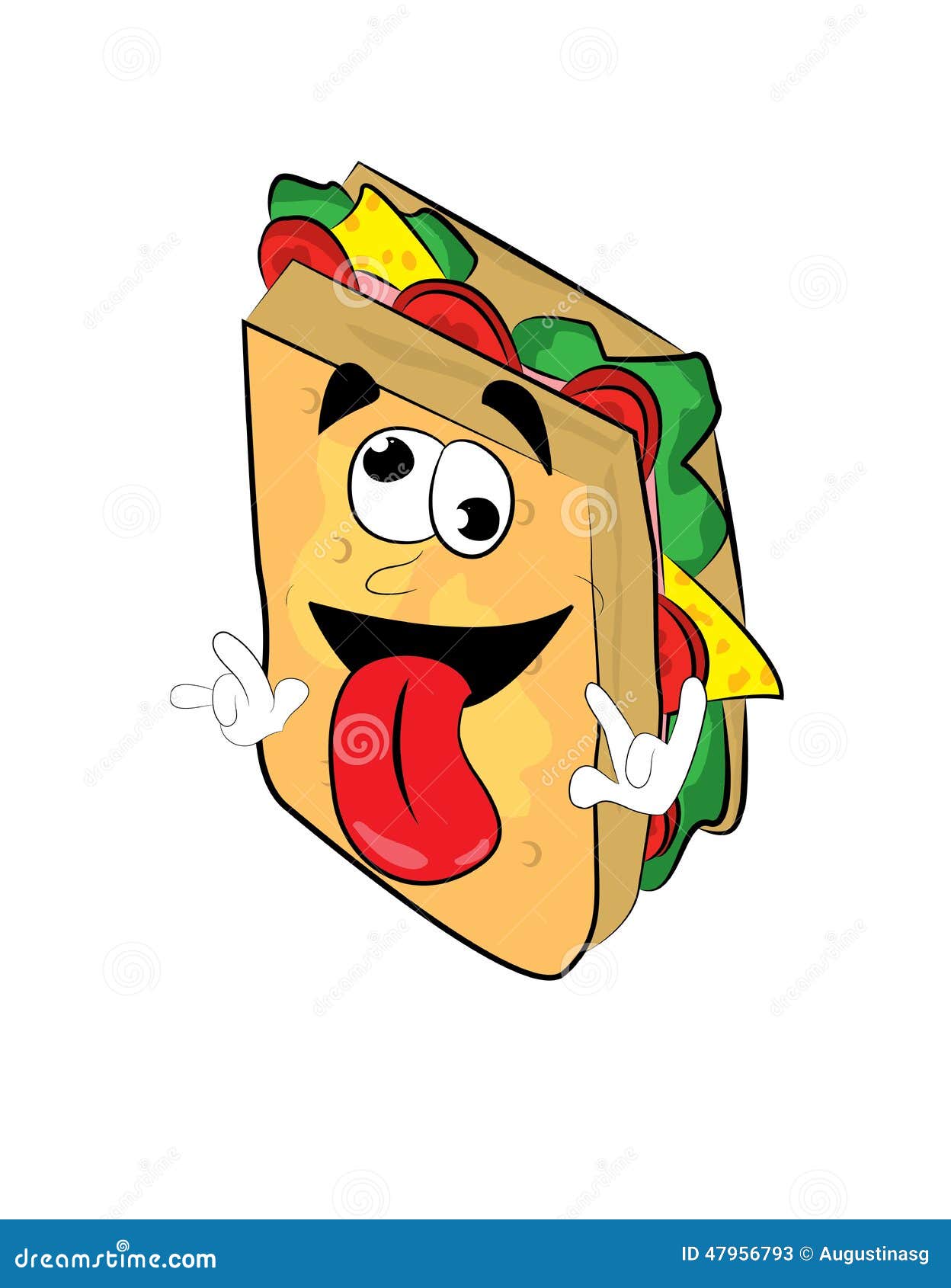 Crazy sandwich cartoon stock illustration. Illustration of comic  47956793