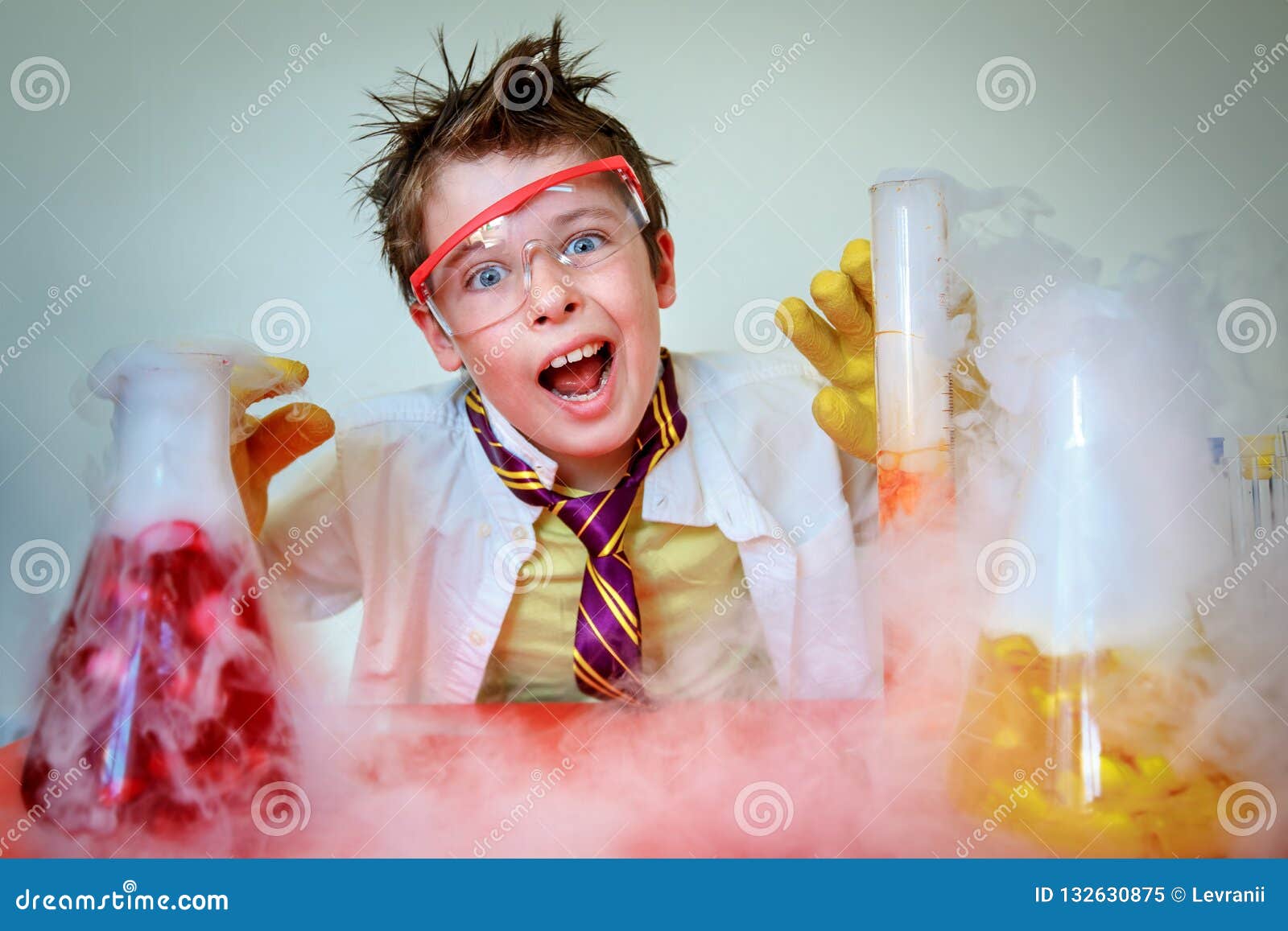 Crazy Scientist Performing Experiments in Lab Stock Image Image of