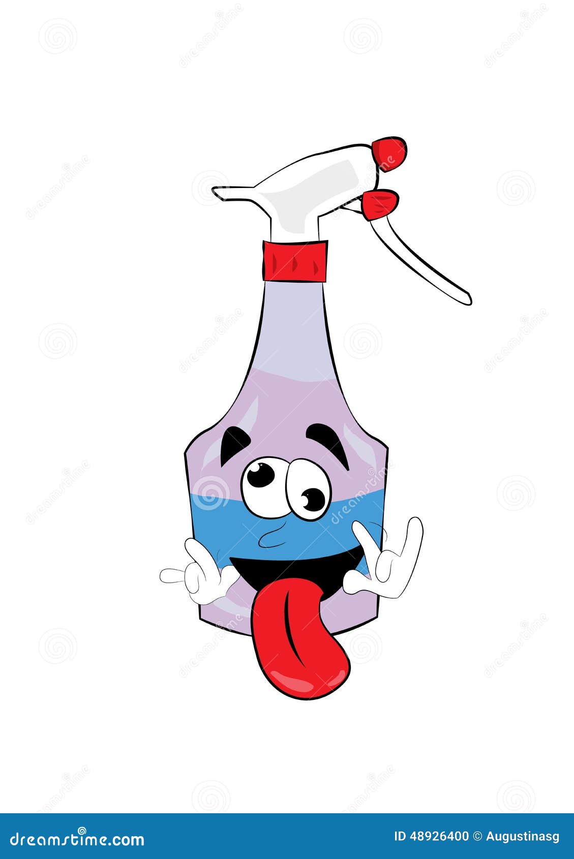 Crazy spray bottle cartoon stock illustration. Illustration of comic