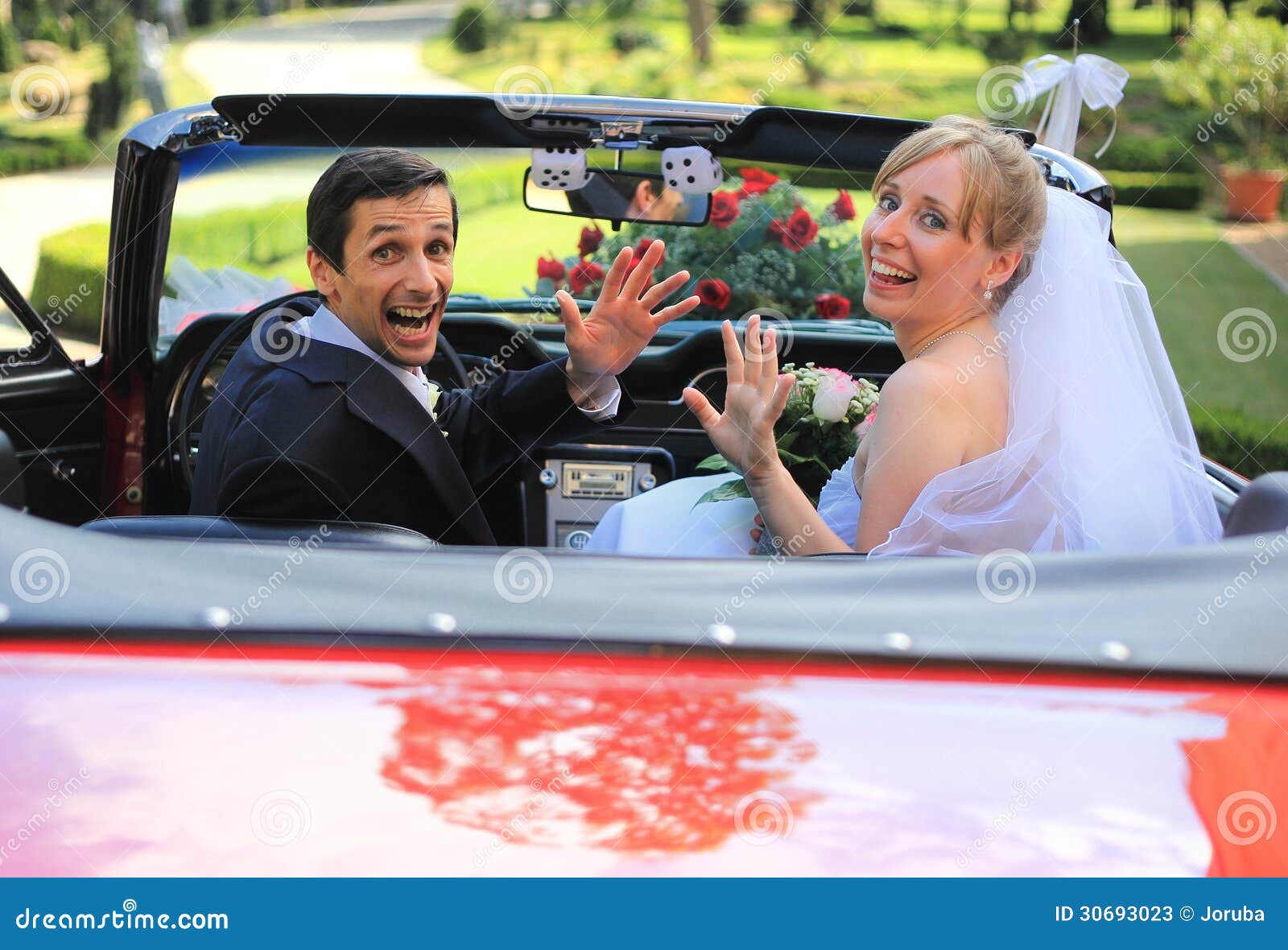 Crazy wedding couple stock image. Image of gesture, marriage 30693023