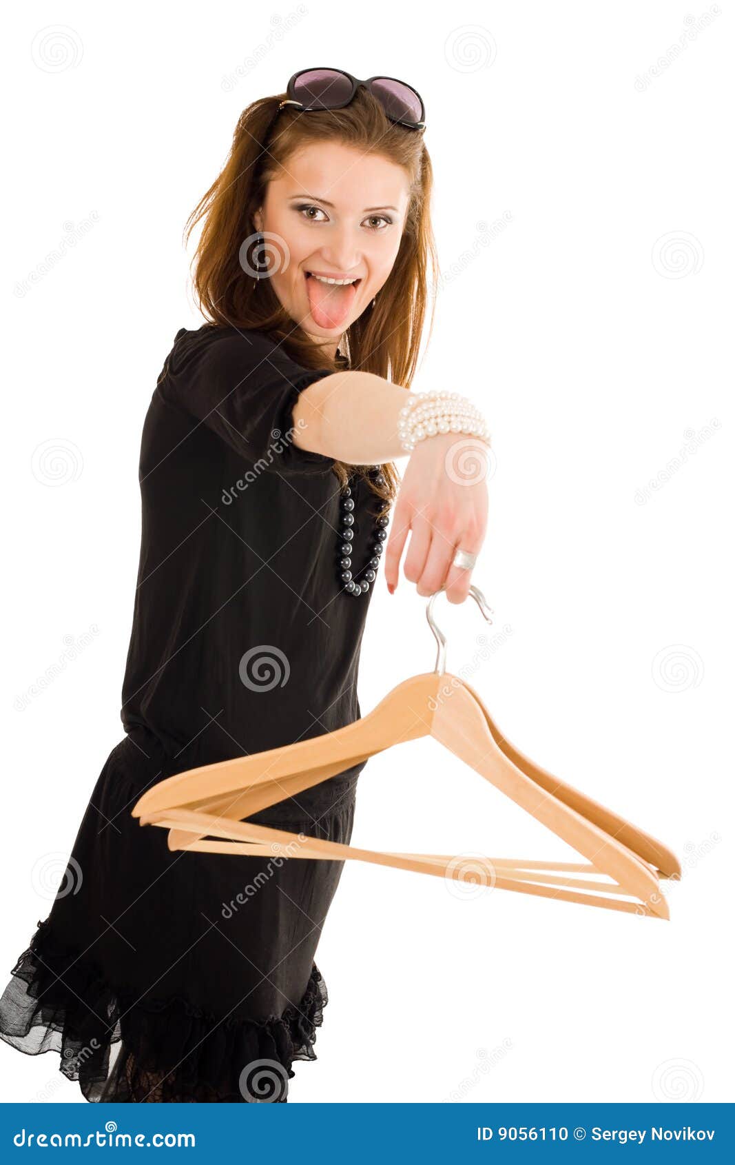Crazy Woman On Sale Holding Hanger  Stock Photo Image of 