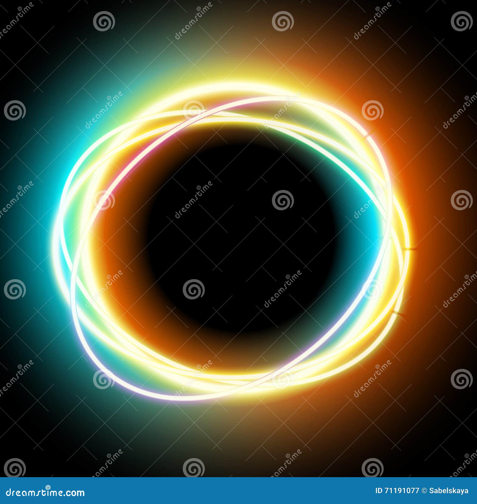 Crculo Elctrico De Lowing, Lmpara De Nen Ilustracin del Vector ...