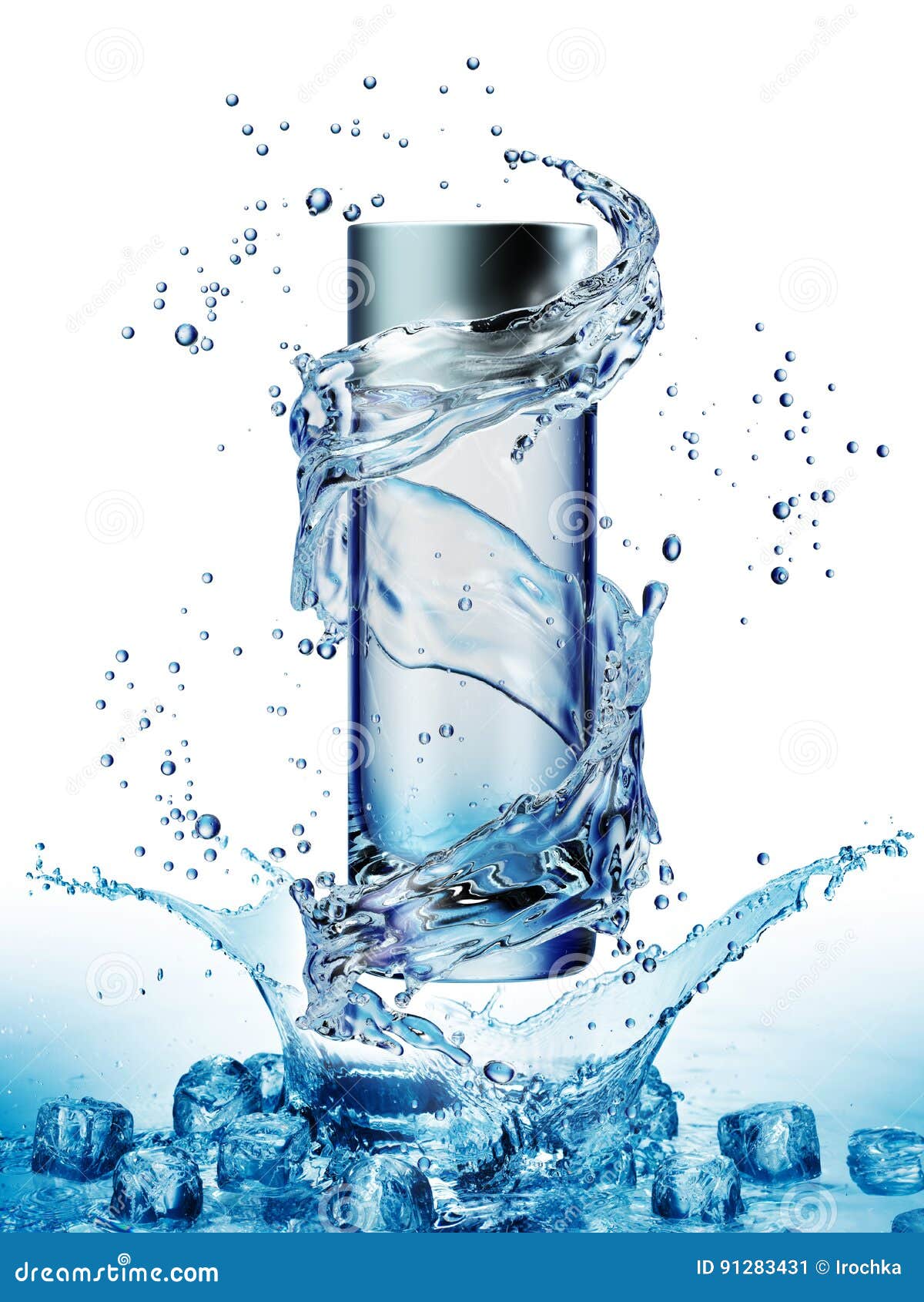 Download Cream Bottle Mock Up In Water Splash On Blue Background Stock Illustration Illustration Of Marketing Advertising 91283431