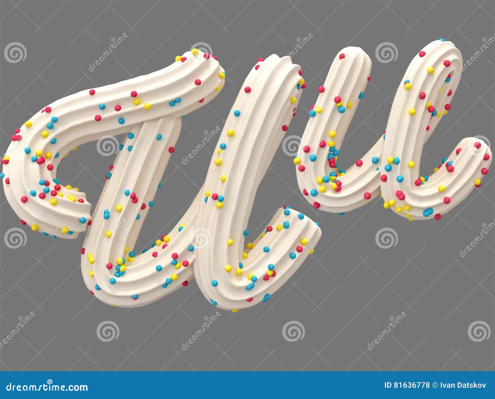 Cream and candy font stock illustration. Illustration of render 81636778