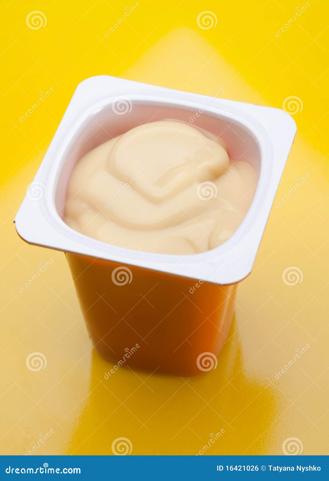 Cream caramel yoghurt stock photo. Image of open, yellow 16421026
