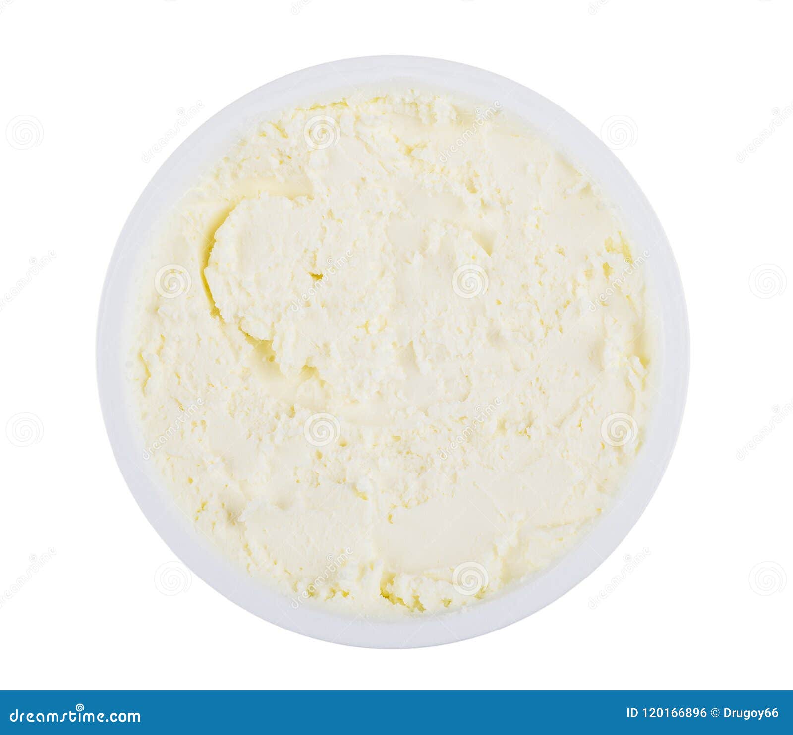Cream Cheese in Plastic Jar Isolated on White Background Stock Photo Image of white, dairy