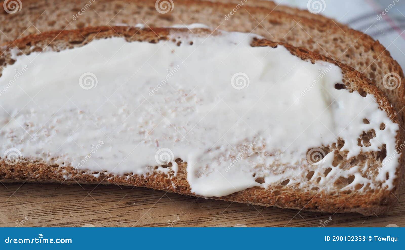Cream Cheese Spread on a Bread on Table Stock Video Video of cream