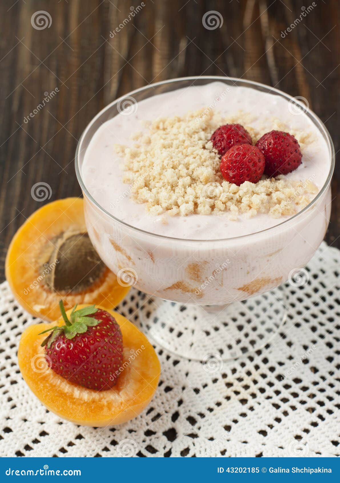 Cream Cheese with Strawberries and Apricots . Stock Image Image of nutrient, shake 43202185