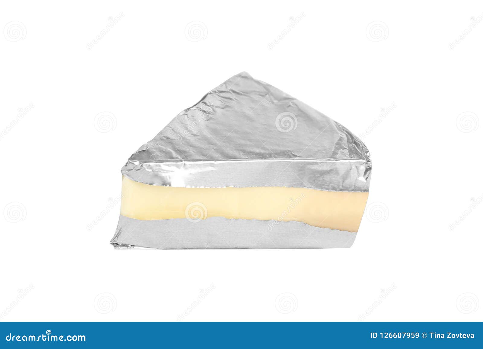 Cream Cheese in Triangle Shape Isolated on White Stock Image Image of