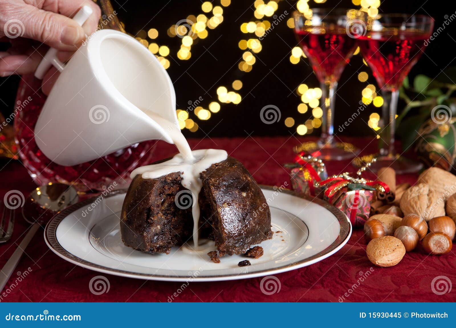 Cream On A Christmas Pudding Royalty Free Stock Photo 