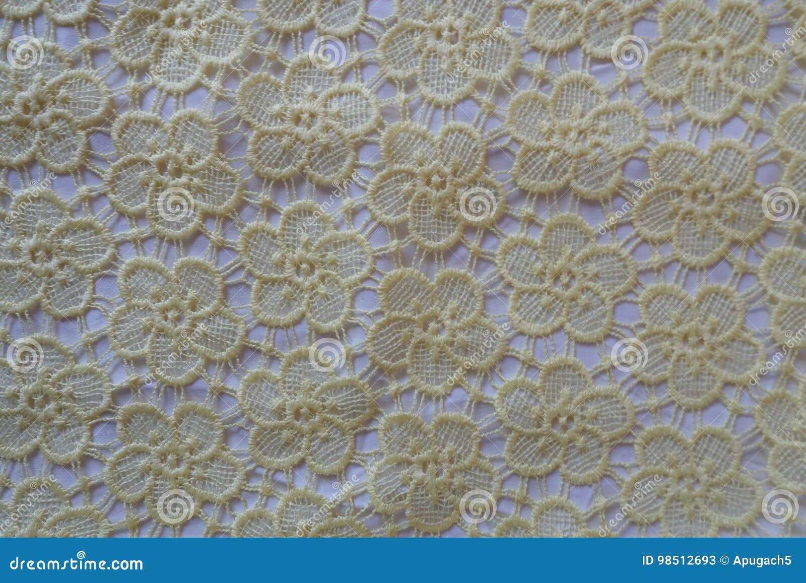 Cream Colored Crochet Lace Fabric Stock Image Image of flowers, ivory