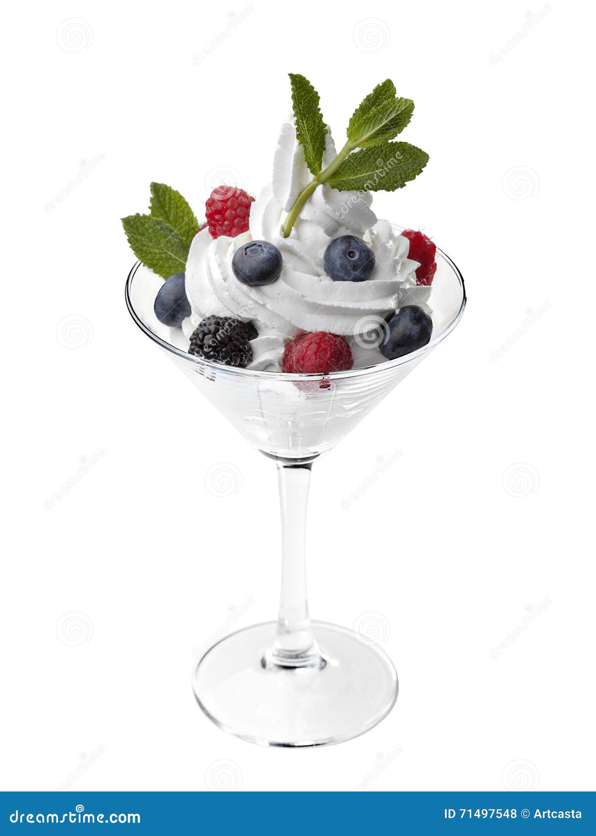 Cream Dessert with Fresh Berries Stock Photo Image of healthy, cold