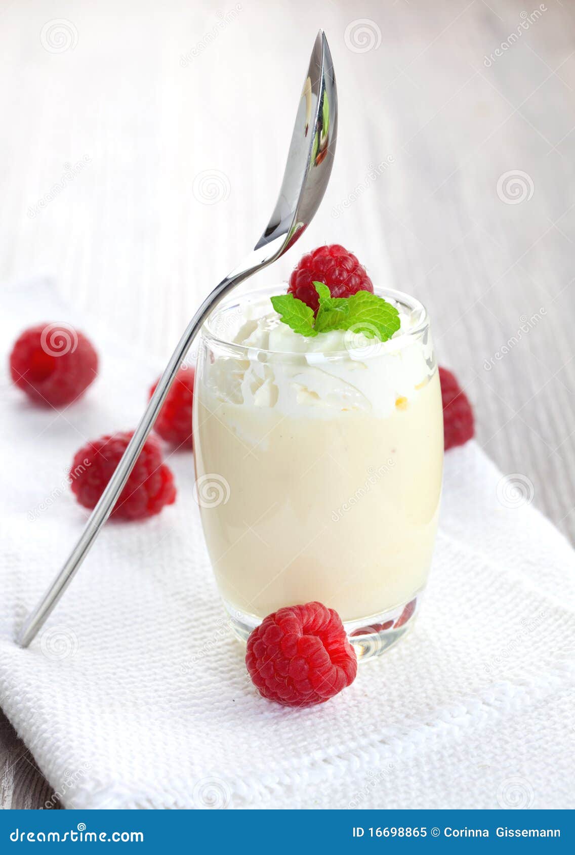 Cream dessert in a glass stock image. Image of glass 16698865