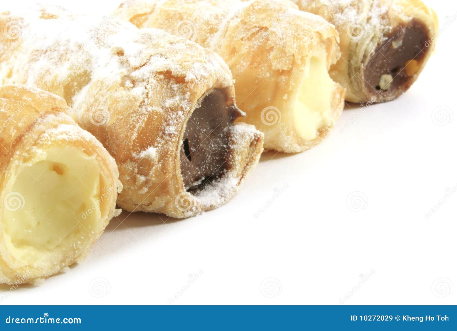 Cream Filled Horn Pastries stock image. Image of cream 10272029