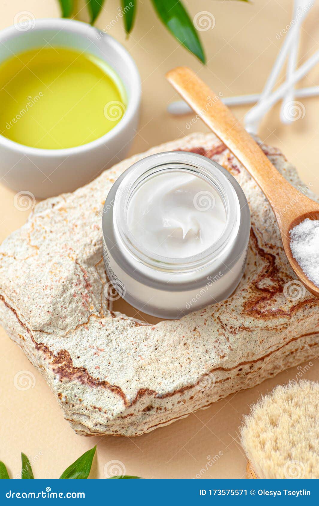 Cream and Olive Oil for Body Care Stock Image Image of bath, homemade