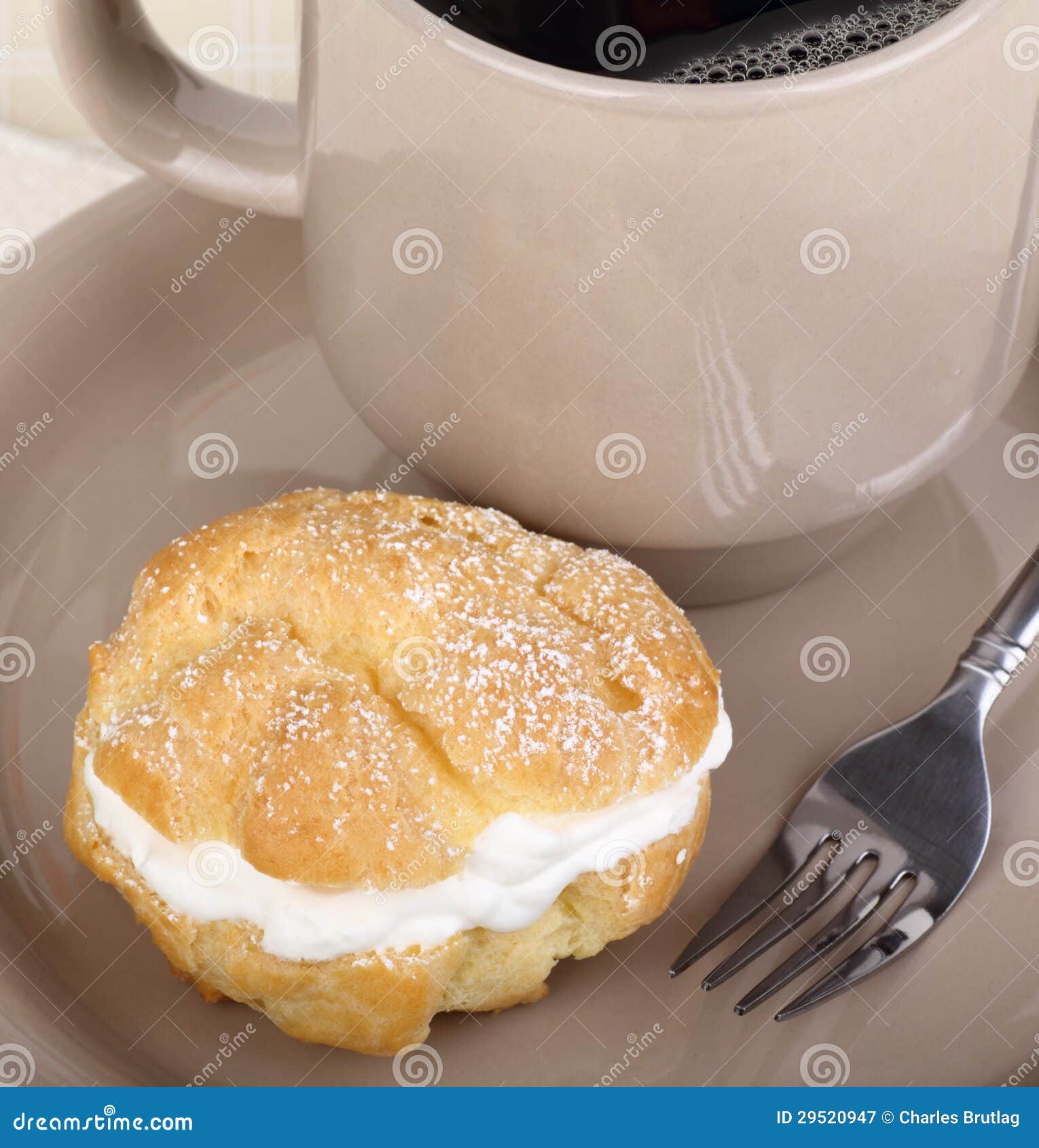 Cream Puff and Coffee stock image. Image of pastry, creamy 29520947