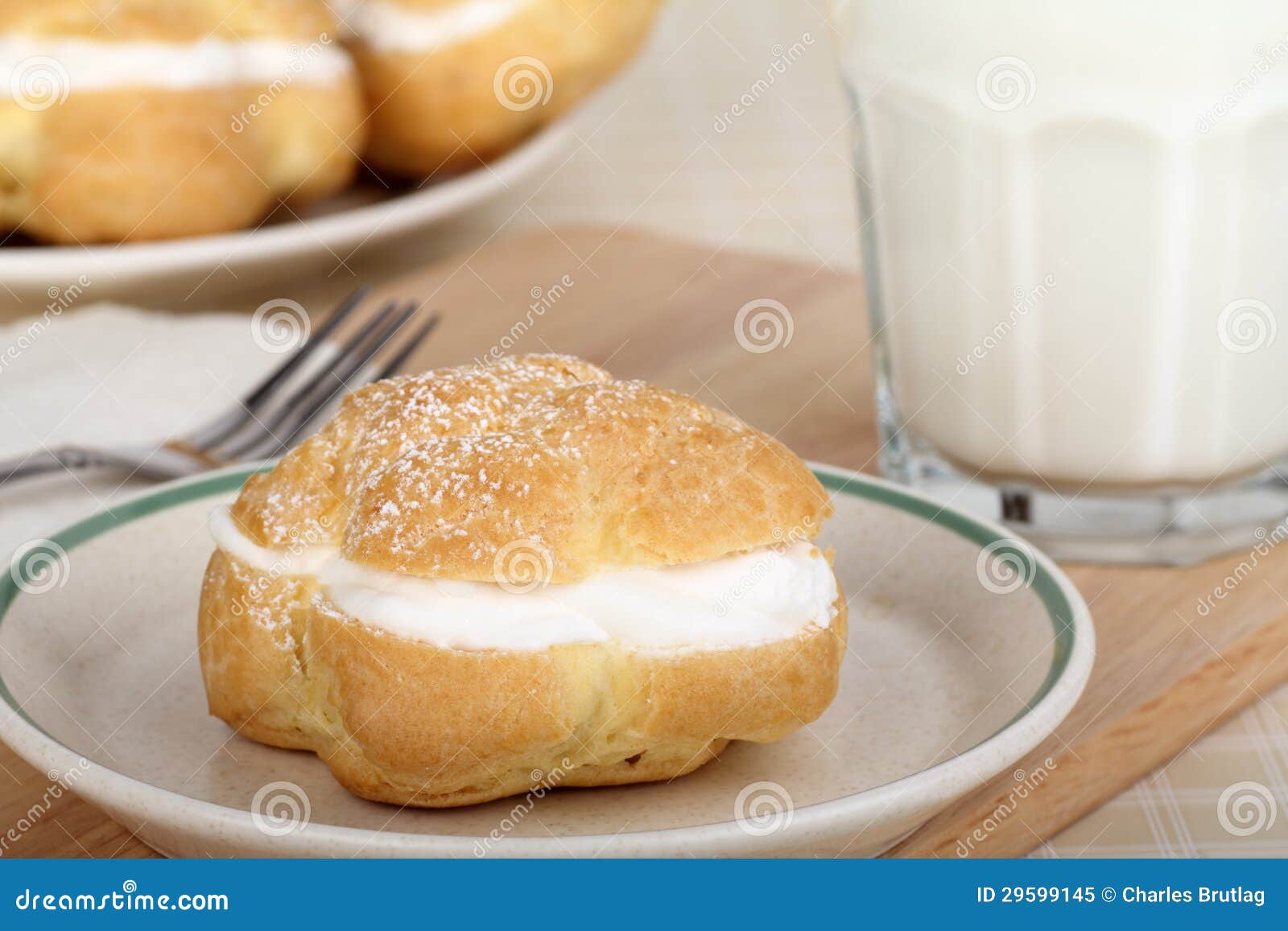 Cream Puff and Milk stock image. Image of sugar, puff 29599145