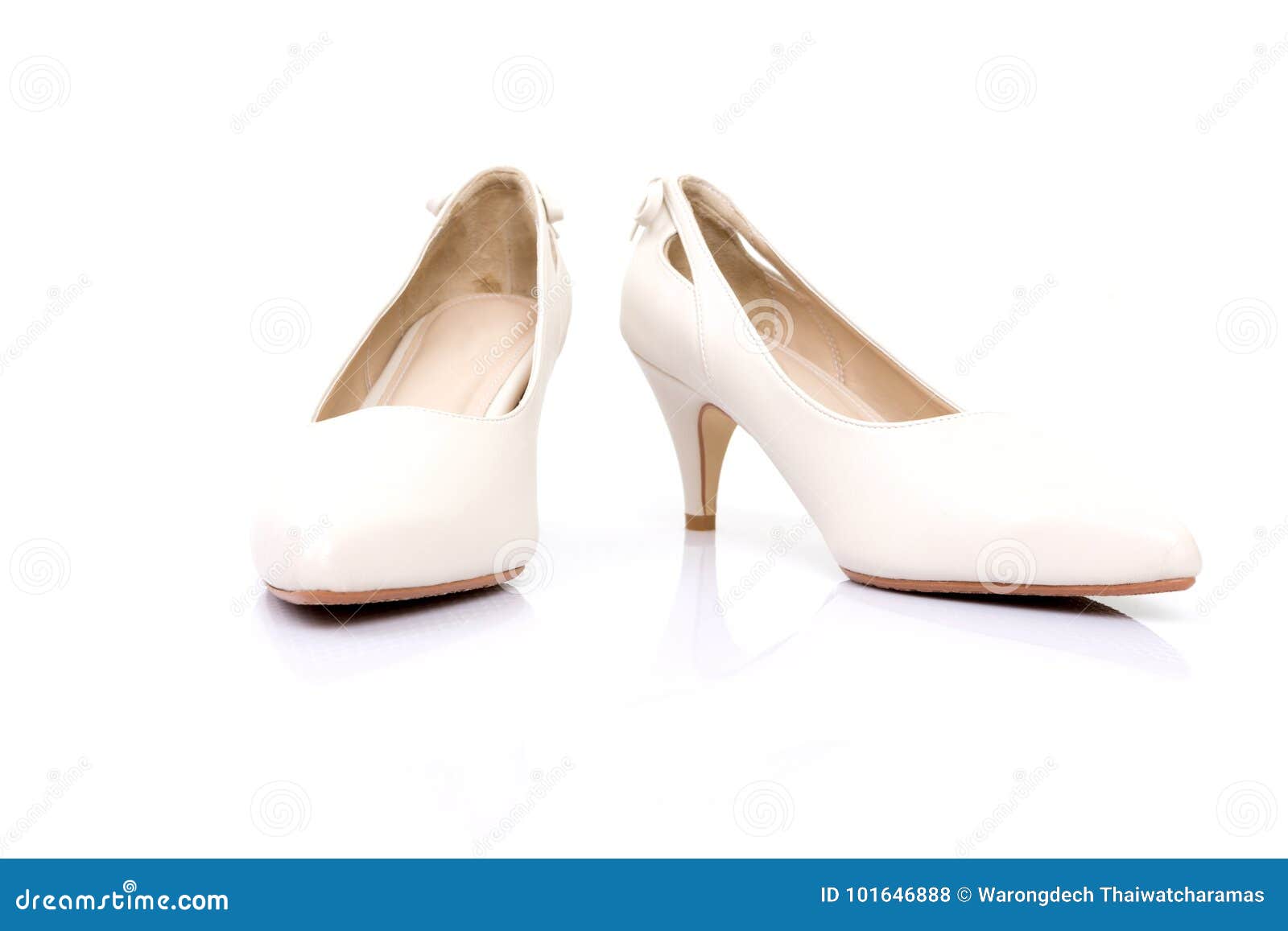 Cream Shoes Isolated on White Background. Stock Photo Image of casual