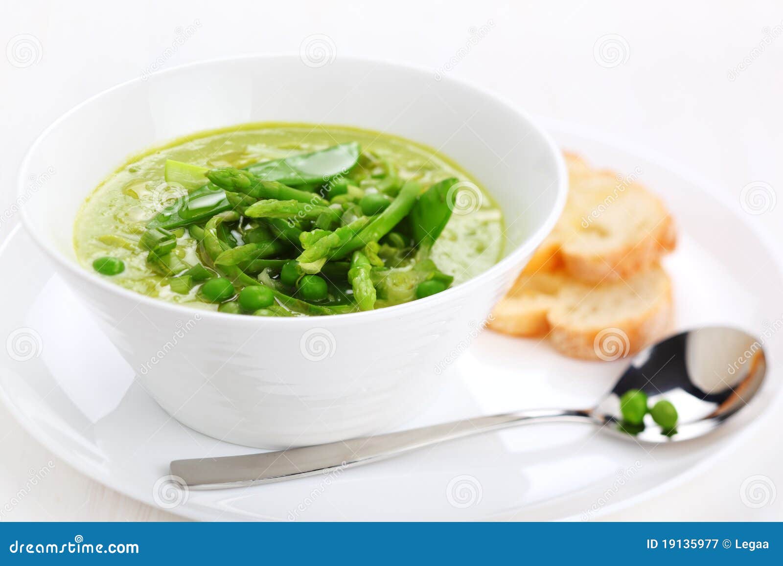 Cream Soup with Asparagus, Peas and Leeks Stock Image Image of peas