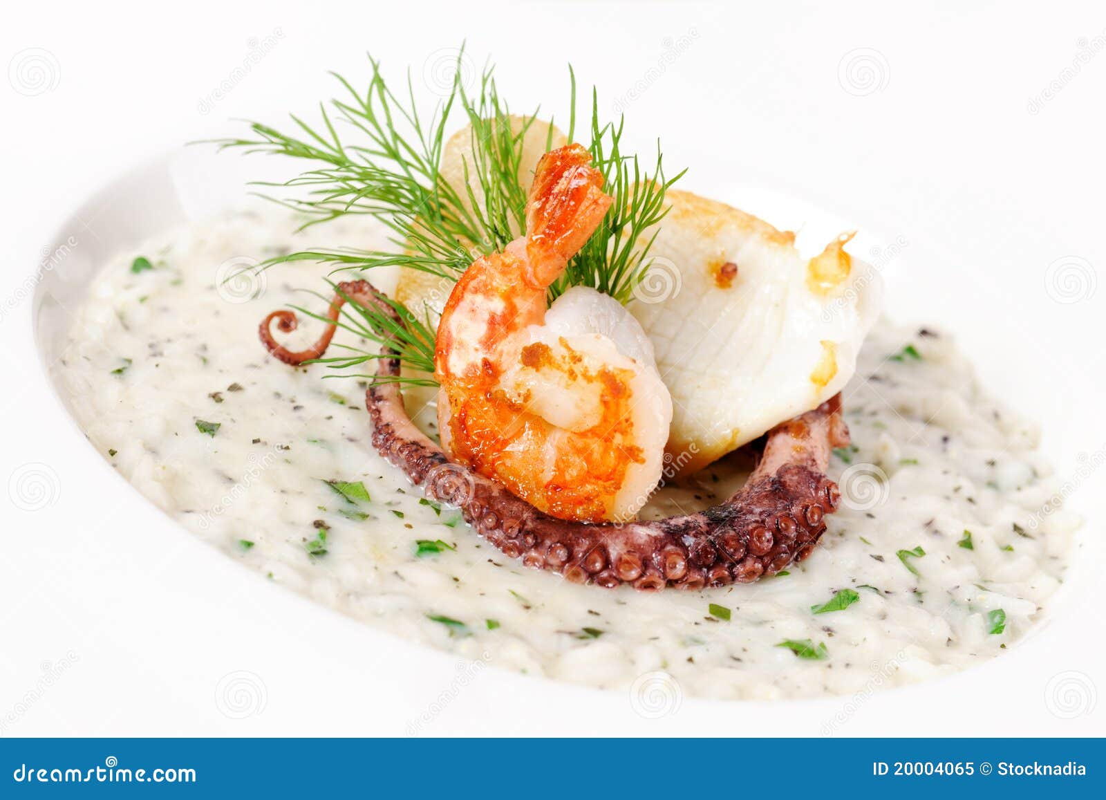 Cream soup with seafood stock image. Image of seasoning 20004065
