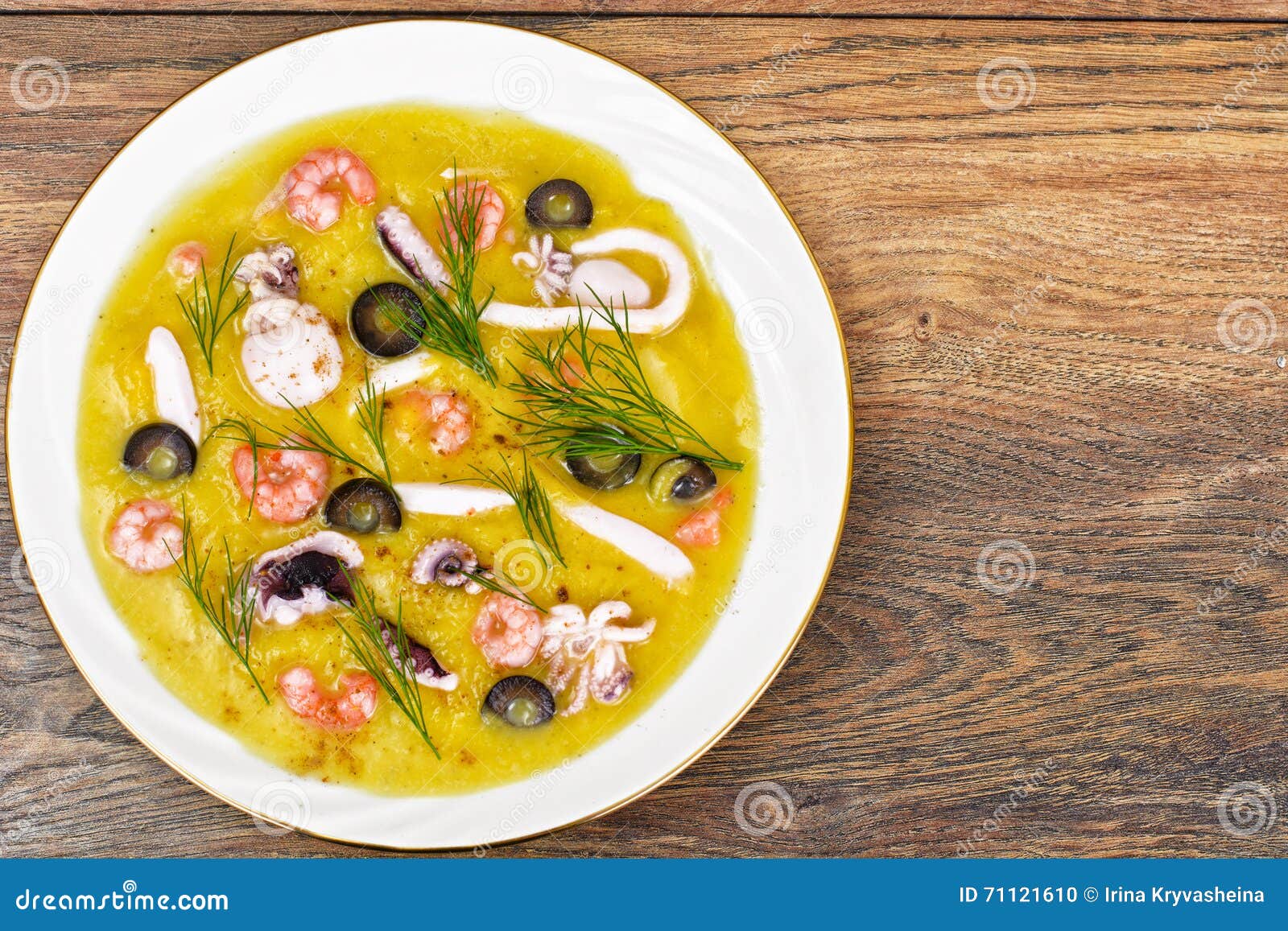 Cream Soup with Seafood stock photo. Image of soup, crab 71121610