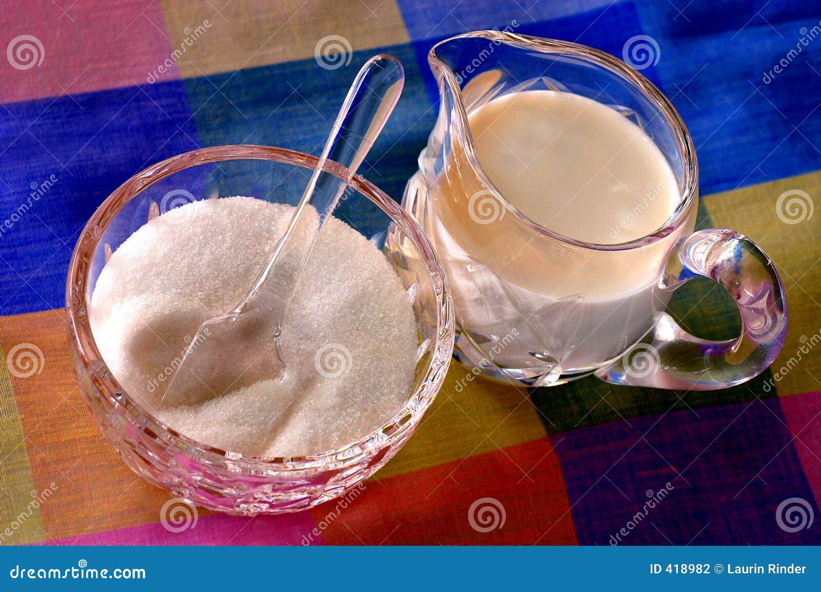 Cream and Sugar stock photo. Image of pattern, glass, sugar 418982