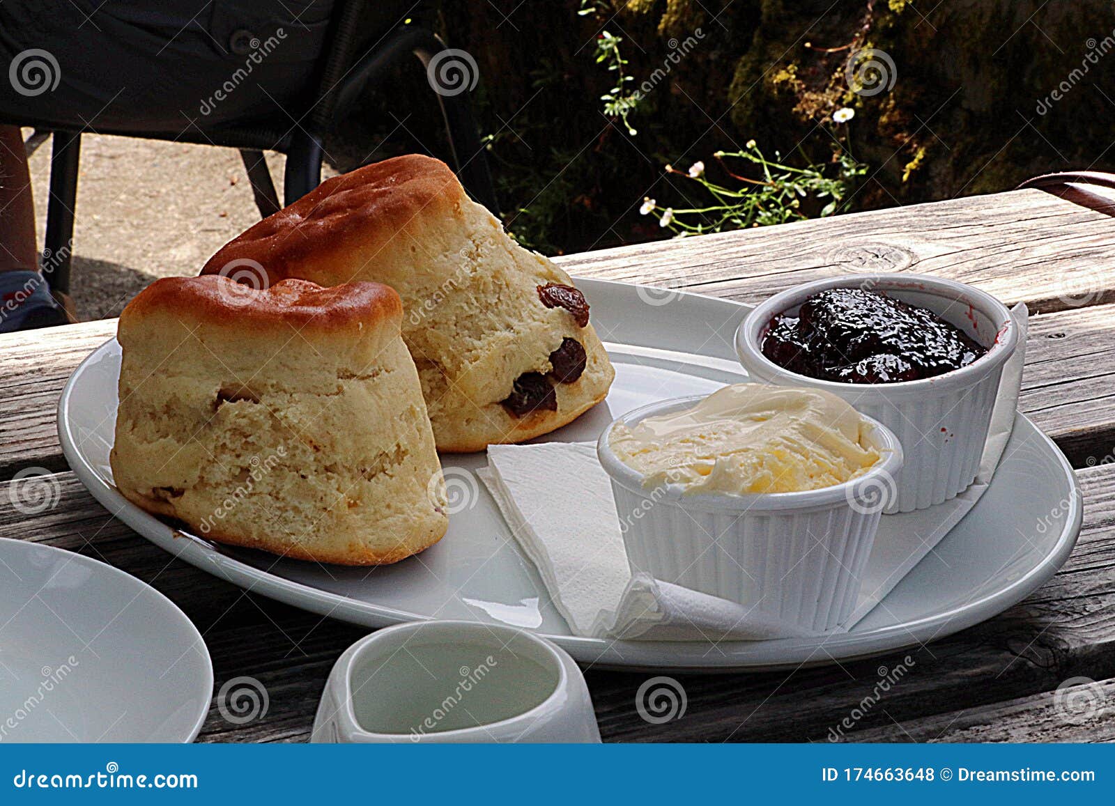 Cream tea in Cornwall stock photo. Image of dessert 174663648