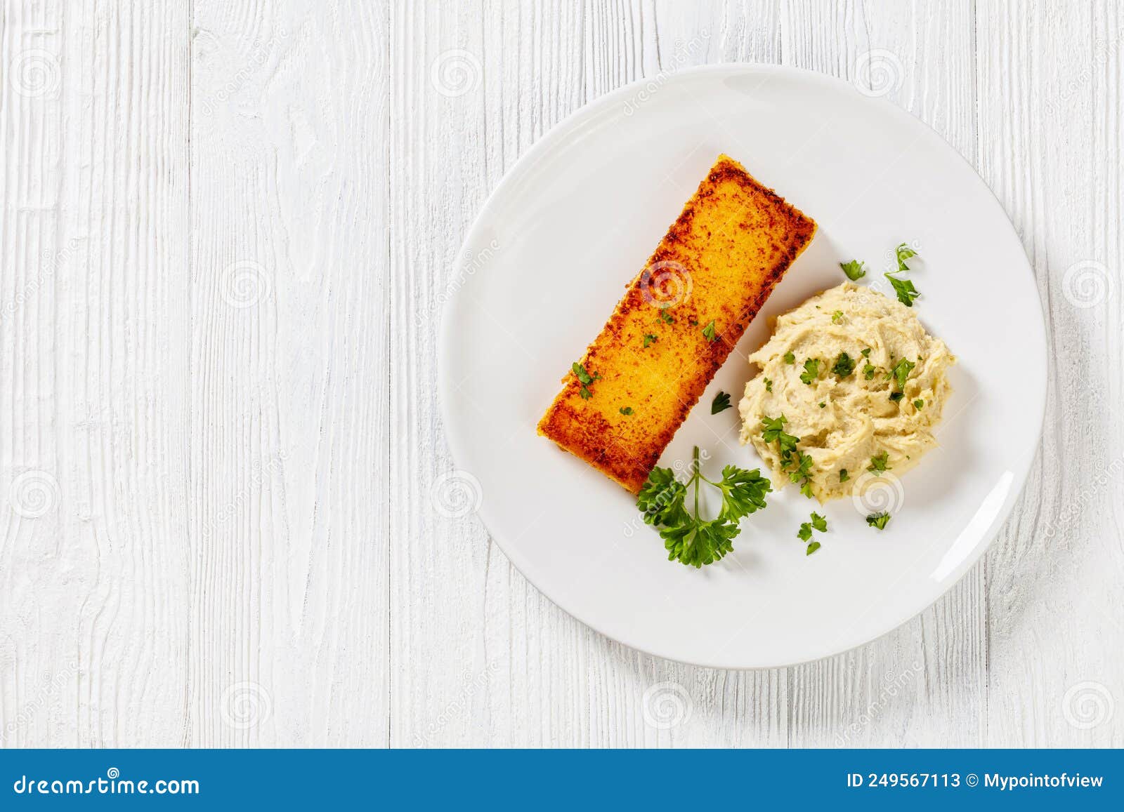 Creamed Salt Cod Fluffy Pate with Toasted Polenta Stock Image Image
