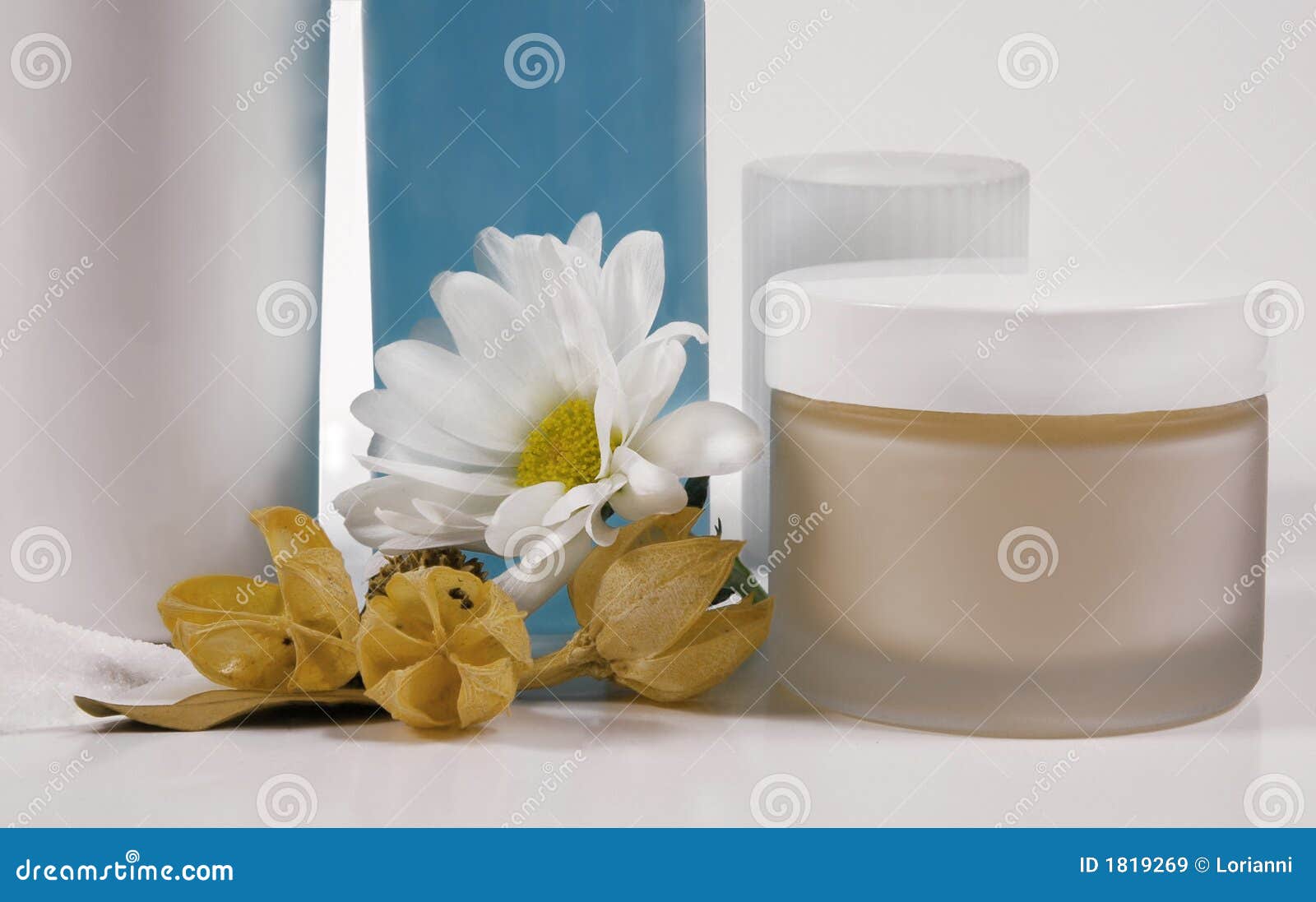 Creams, Candle, Lotion stock image. Image of flower, accessories 1819269