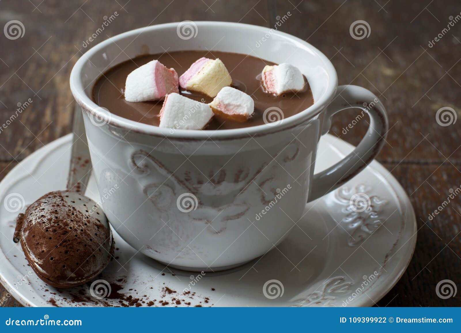 Creamy Hot Cocoa and Marshmallows Stock Photo - Image of detail ...