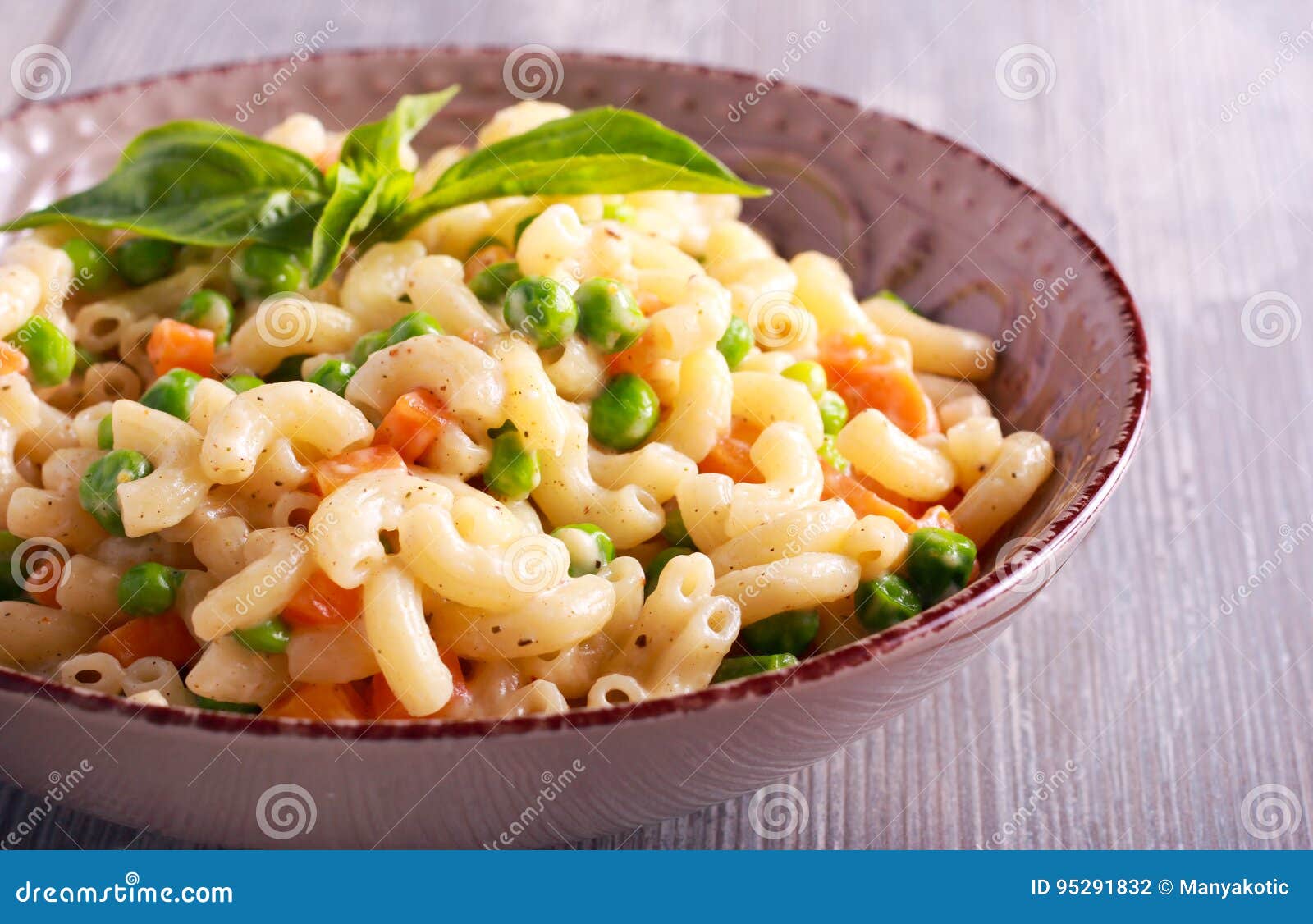 Creamy Pea and Carrot Pasta Stock Photo Image of homemade, lunch