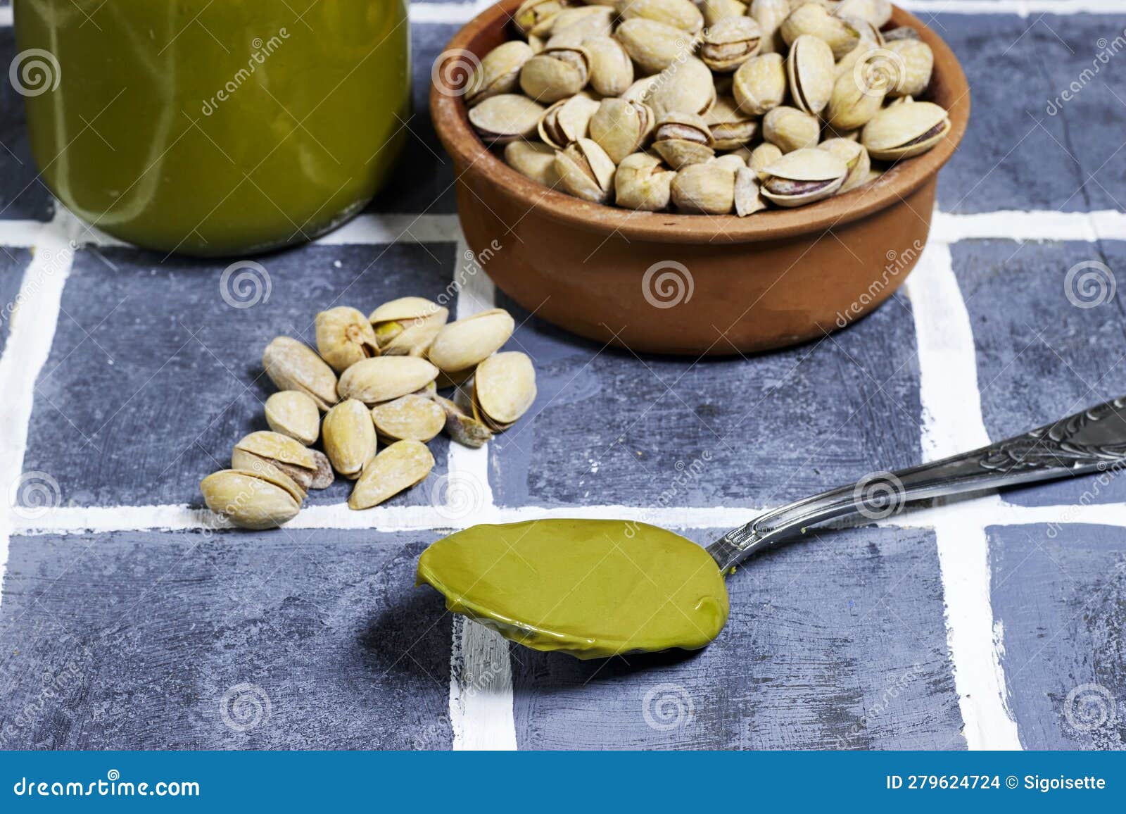 Creamy Pistachio Butter and Nuts, Pistachio Paste for Making Desserts Stock Photo Image of