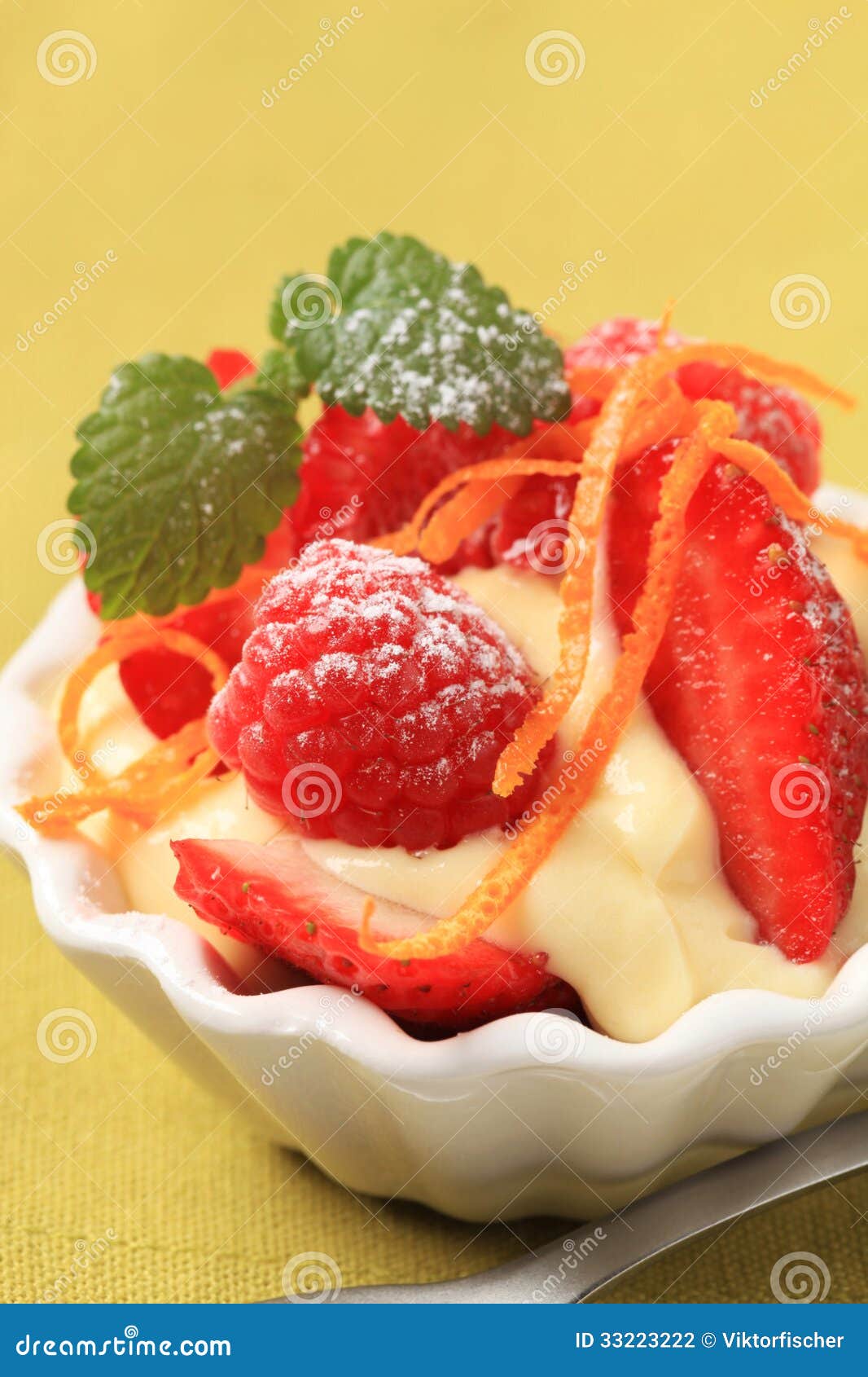 Creamy Pudding with Fresh Fruit Stock Photo Image of fresh, mousse