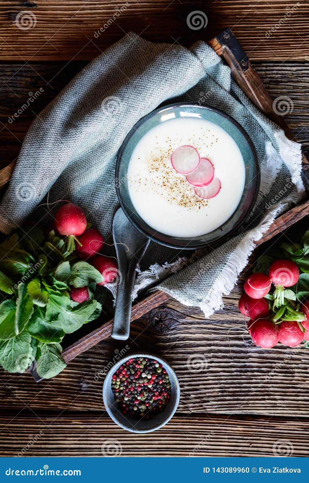 Creamy Radish Soup in a Ceramic Bowl Stock Photo Image of bowl