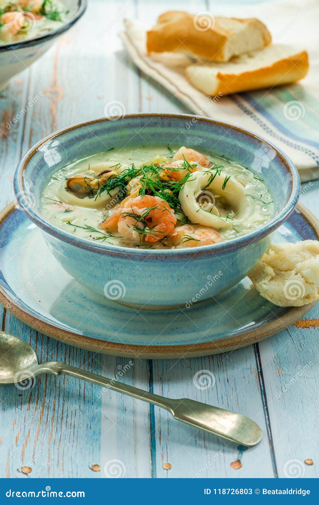 Creamy seafood stew stock image. Image of mediterranean - 118726803