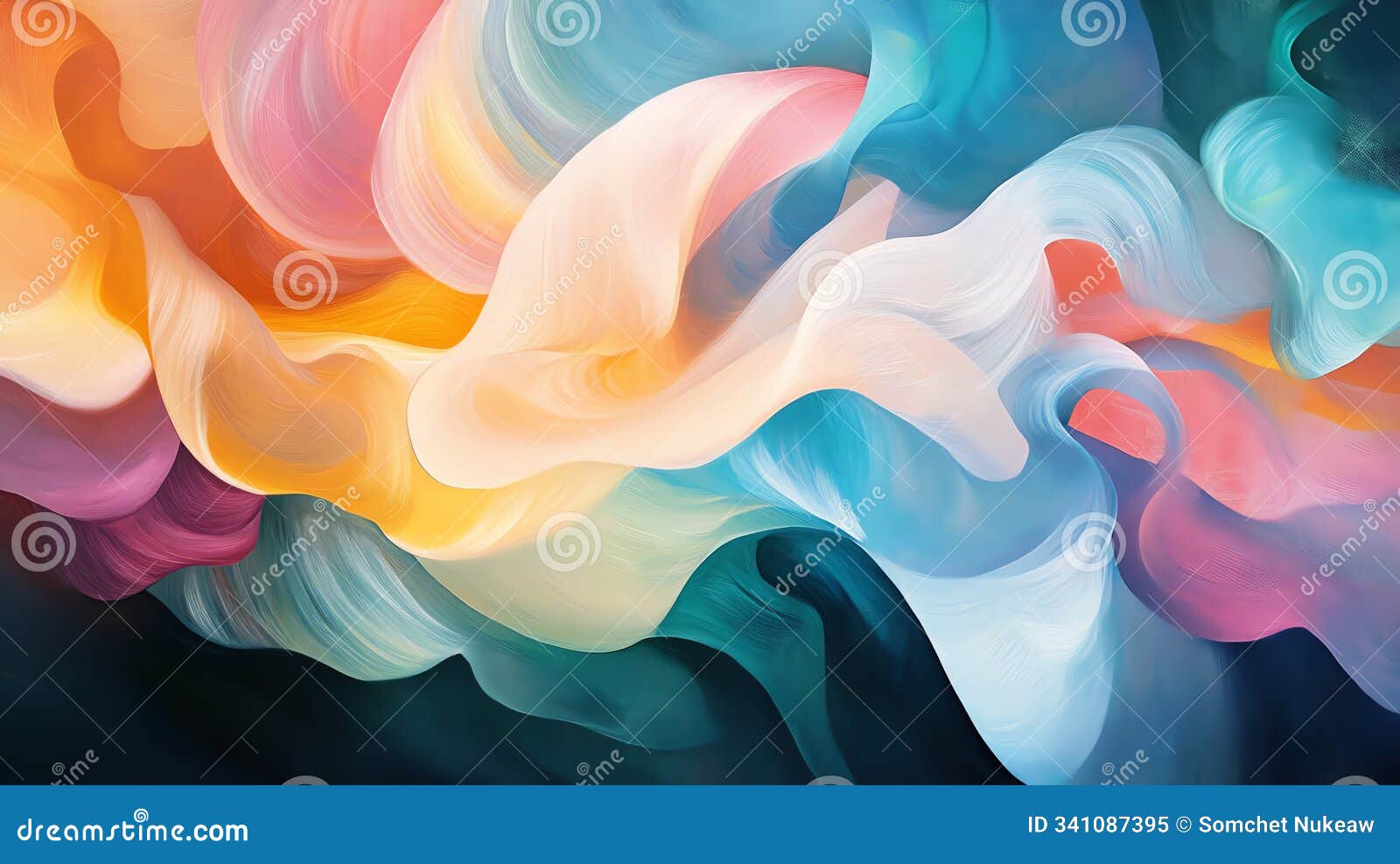 create an abstract painting with smooth, flowing s that evoke the sensation of a gentle breeze