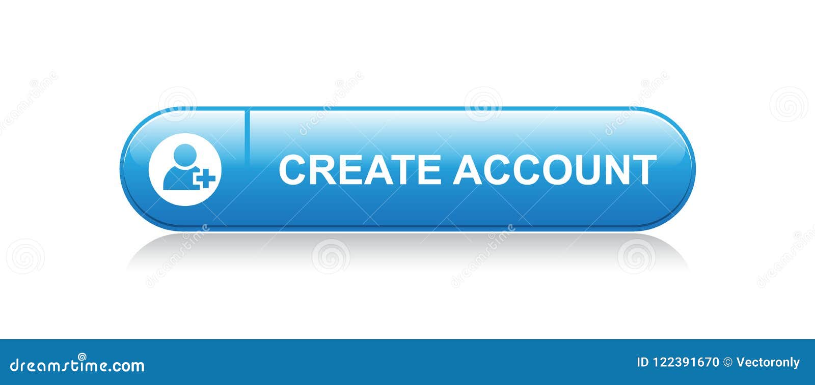 Create account button stock illustration. Illustration of button