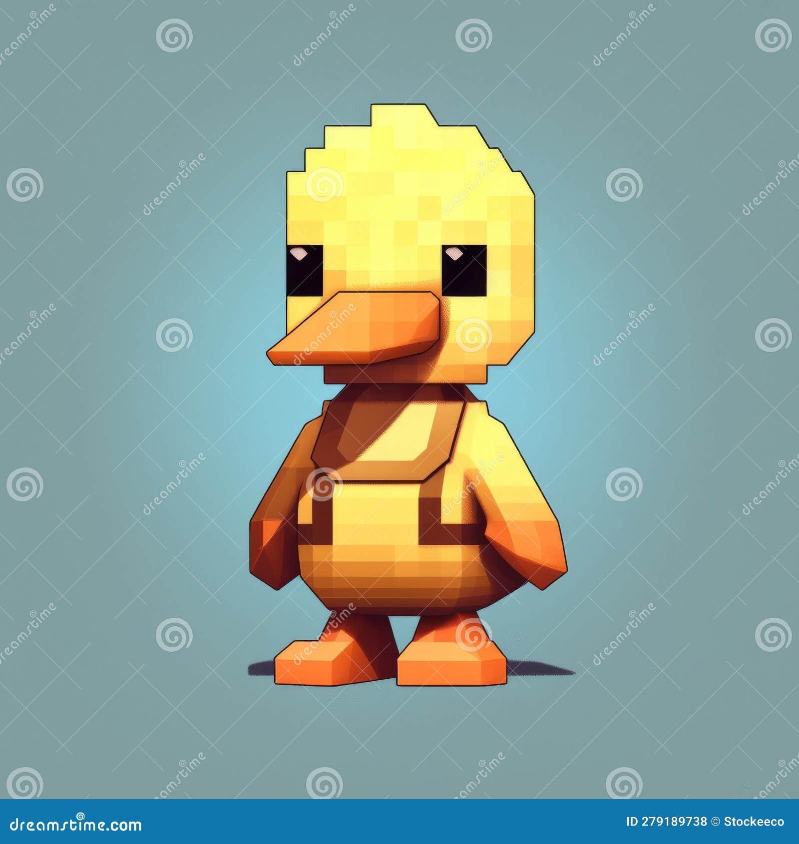 Create a Cute Duck Character with Minecraft Pixel Art Stock