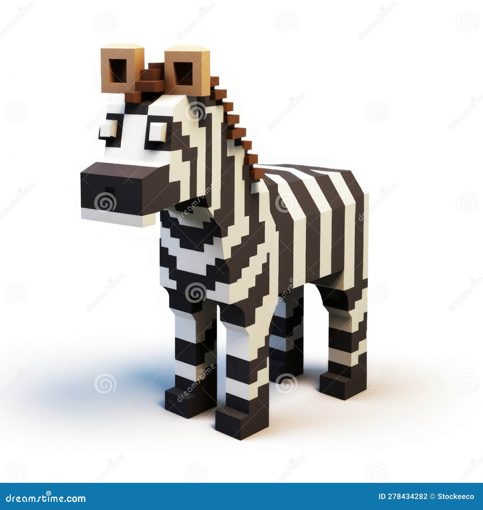 Create a Cute Zebra Character in Minecraft with Pixel Art Stock