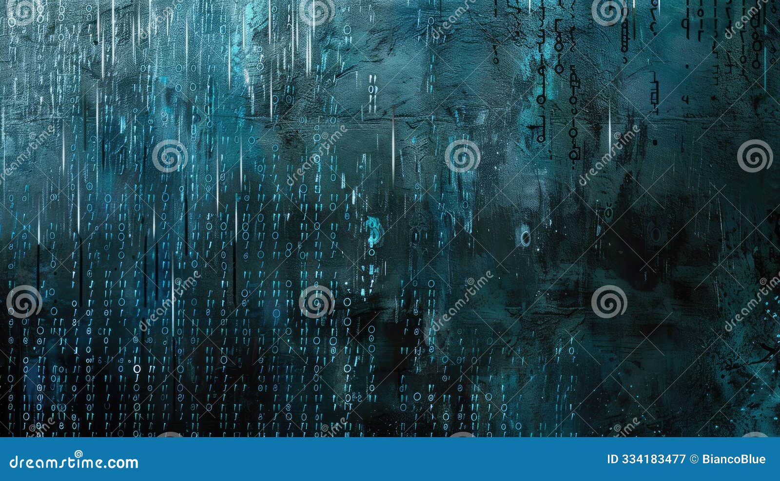 create digital art with matrix code resembling abstract rainfall for a cyberthemed scene. aig53m
