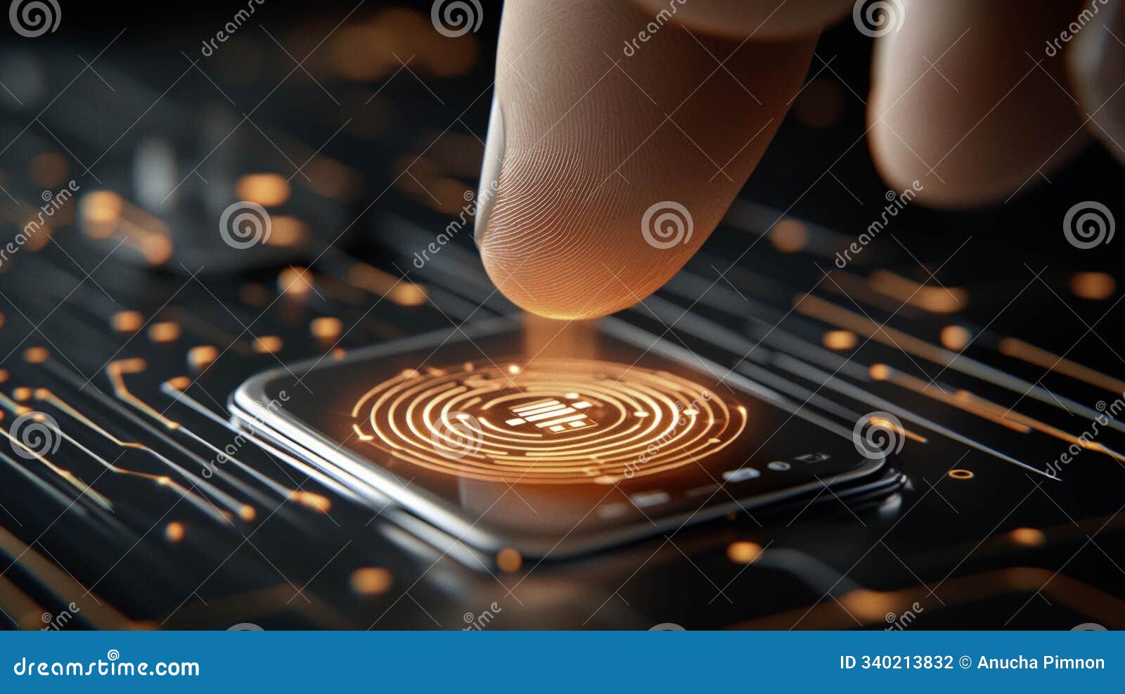 creating a future of fingerprint scanning on a glowing digital interface generative ai 