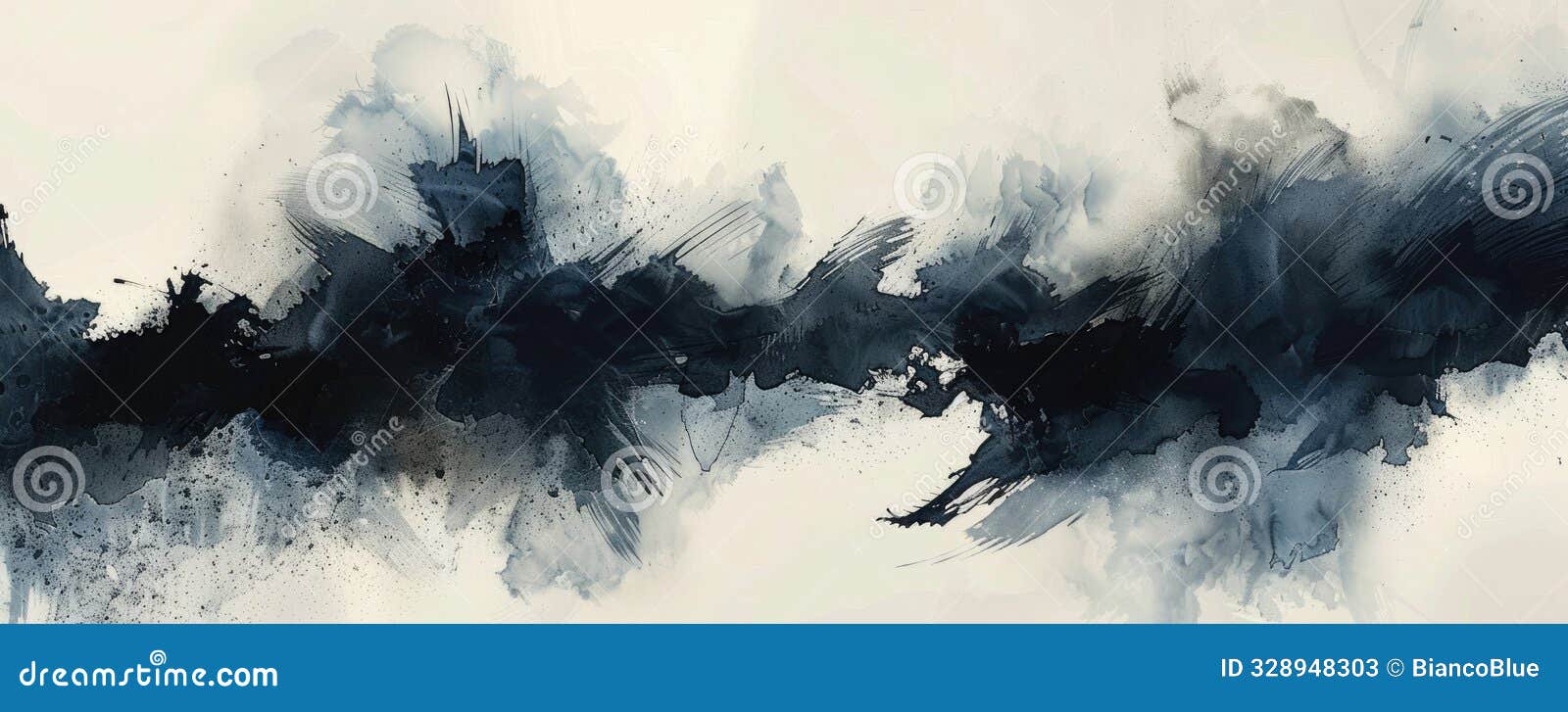 create a monochrome abstract ink art piece with a striking dripping effect on canvas aig62