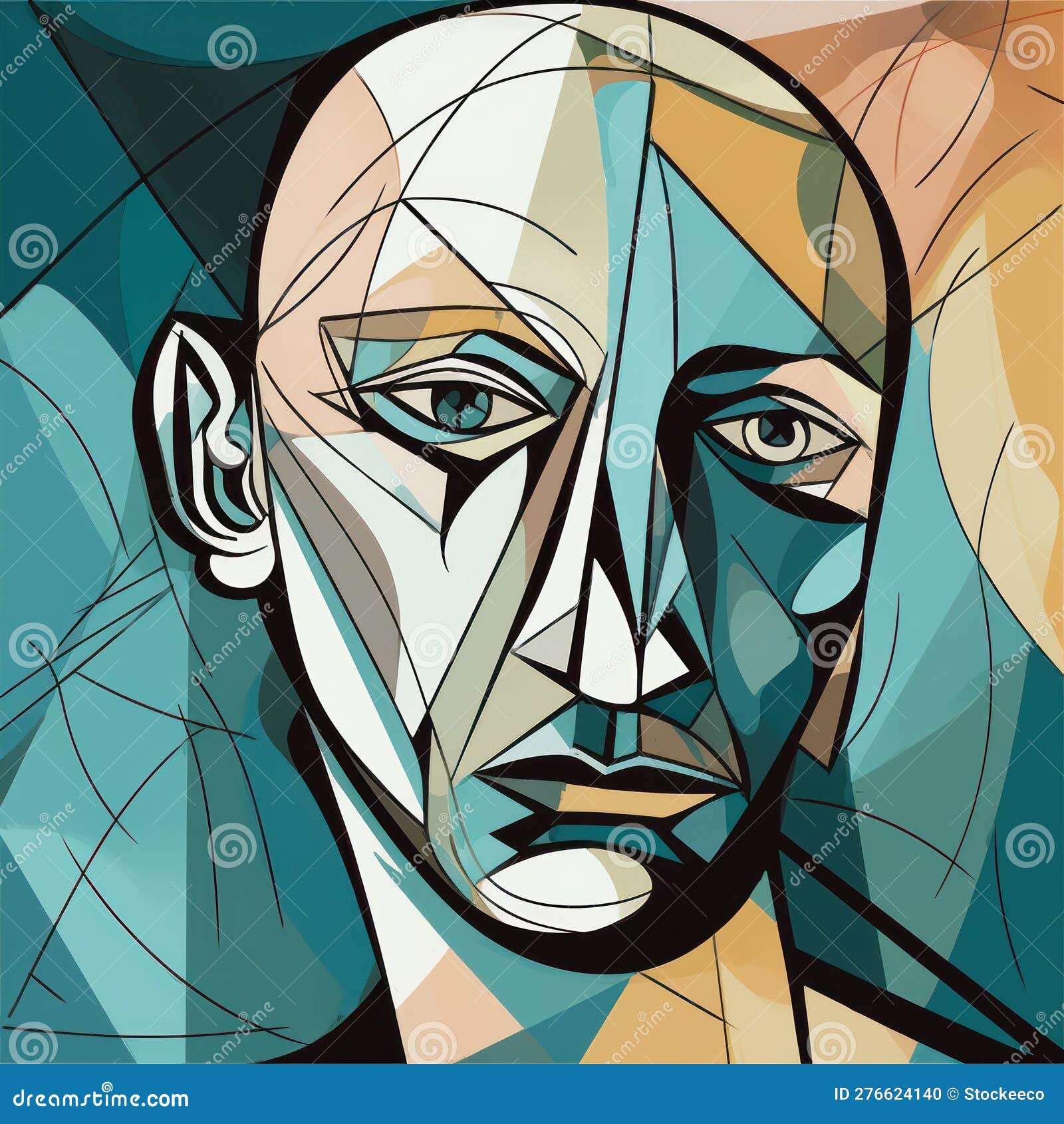 create a picasso-style line art portrait of christopher