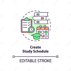 Create Study Schedule Concept Icon Vector Illustration CartoonDealer Create Study Schedule Concept Icon Vector Illustration CartoonDealer